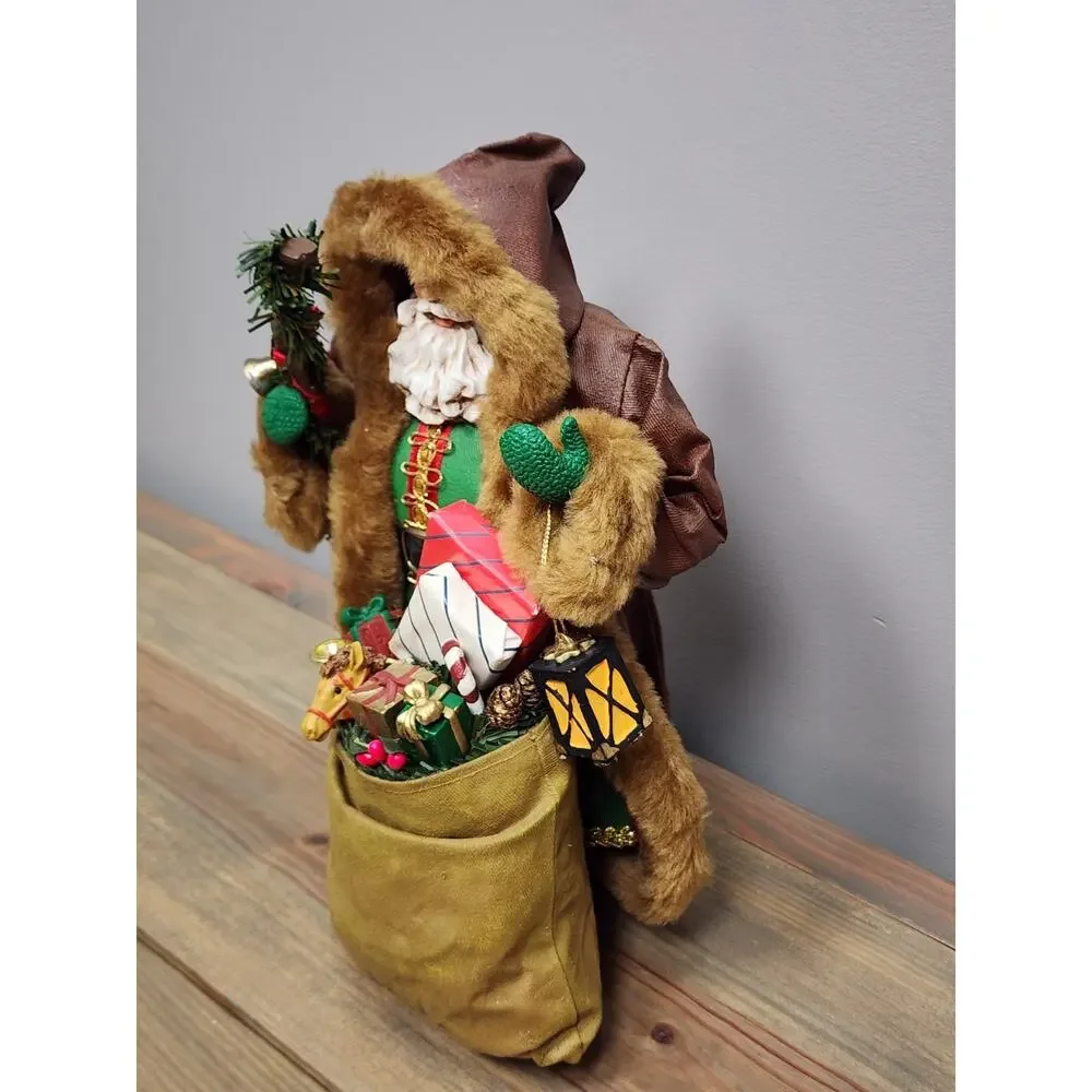 Grandeur Noel Clothique Santa Possible Dreams leather & Fur Coat Bag of Toys 11